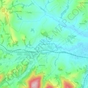 Ca' Maiano topographic map, elevation, terrain