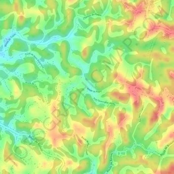 Papin topographic map, elevation, terrain