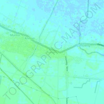 Puntang topographic map, elevation, terrain