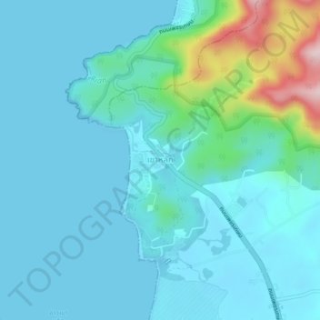 Khao Lak topographic map, elevation, terrain