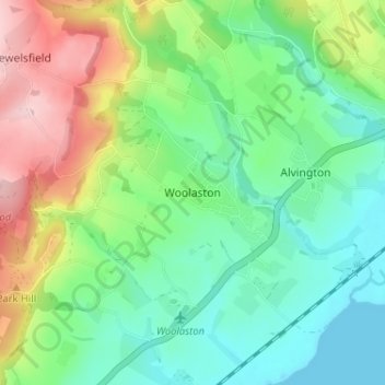 Woolaston topographic map, elevation, terrain