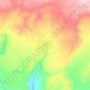 Narra topographic map, elevation, terrain