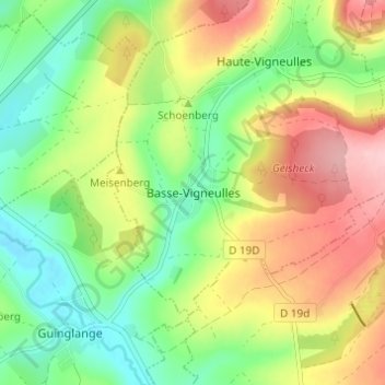 Basse-Vigneulles topographic map, elevation, terrain