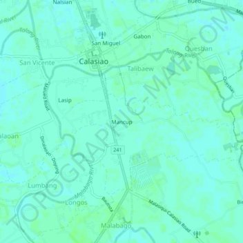 Mancup topographic map, elevation, terrain