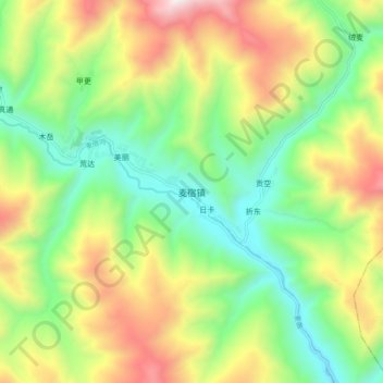 麦宿镇 topographic map, elevation, terrain