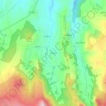 La Plane topographic map, elevation, terrain