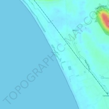 Velsao Beach topographic map, elevation, terrain