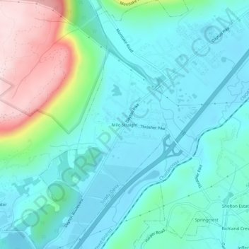 Mile Straight topographic map, elevation, terrain