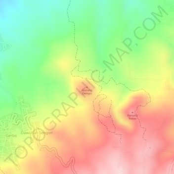 Gunung Dempo topographic map, elevation, terrain