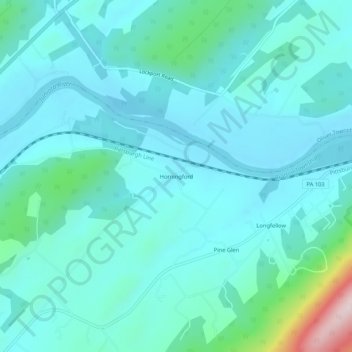 Horningford topographic map, elevation, terrain