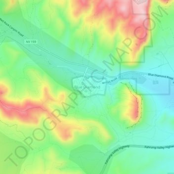Blue Diamond topographic map, elevation, terrain