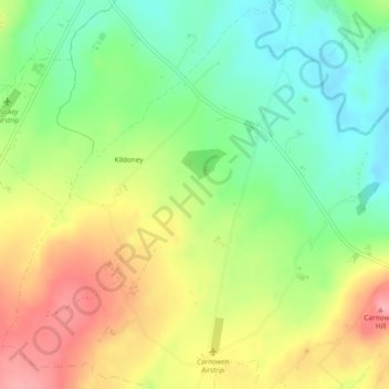 Powderly Lower topographic map, elevation, terrain