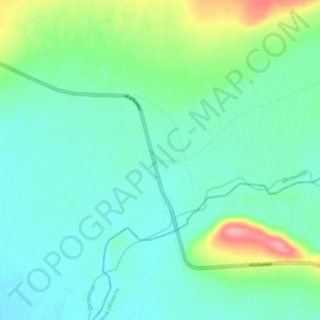 Delyankir topographic map, elevation, terrain