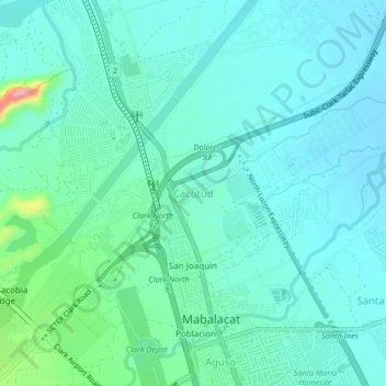 Cacutud topographic map, elevation, terrain