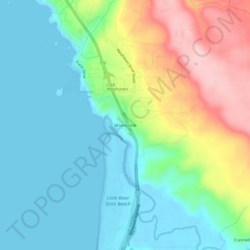 Moonstone topographic map, elevation, terrain
