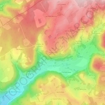 Les Roches topographic map, elevation, terrain