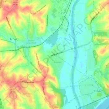 Flamm City topographic map, elevation, terrain