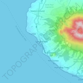 Sandy Point topographic map, elevation, terrain