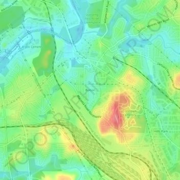 Bolton topographic map, elevation, terrain