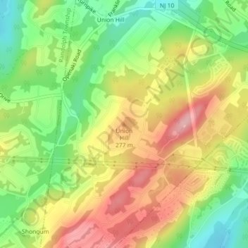 Union Hill topographic map, elevation, terrain