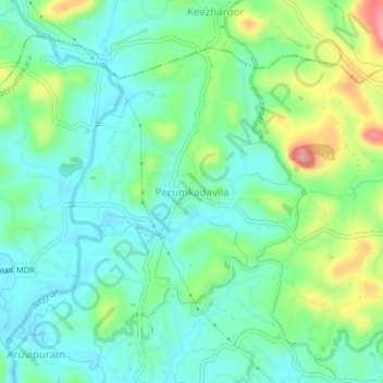 Perumkadavila topographic map, elevation, terrain