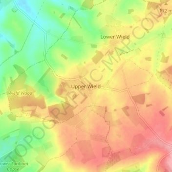 Upper Wield topographic map, elevation, terrain