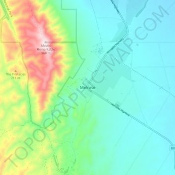 Melrose topographic map, elevation, terrain