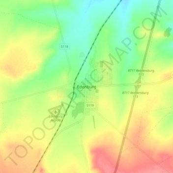 Edenburg topographic map, elevation, terrain