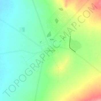 Hofmeyr topographic map, elevation, terrain