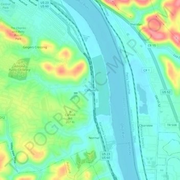 Cliffside topographic map, elevation, terrain