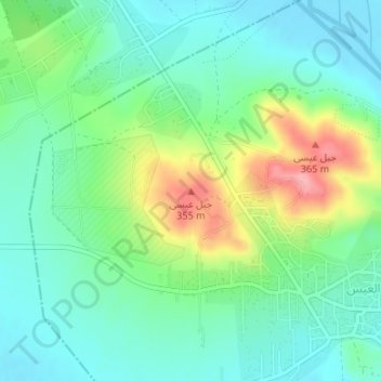 Jabal `Isa topographic map, elevation, terrain