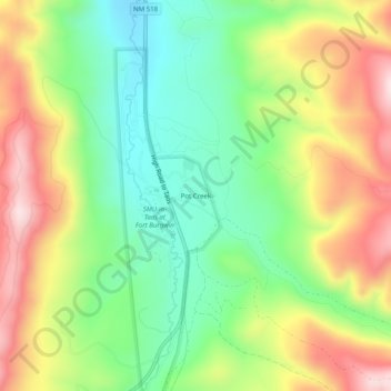 Pot Creek topographic map, elevation, terrain