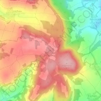 Pfarrhügel topographic map, elevation, terrain