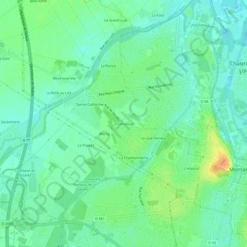 Chantaloup topographic map, elevation, terrain