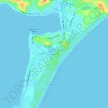 Korongulla topographic map, elevation, terrain