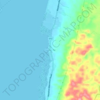 Sante Fe topographic map, elevation, terrain