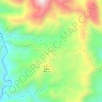 Tiblac topographic map, elevation, terrain