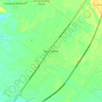 Ayer Tawar topographic map, elevation, terrain