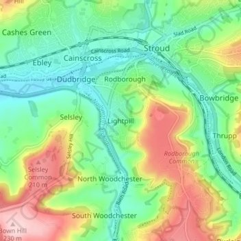 Lightpill topographic map, elevation, terrain