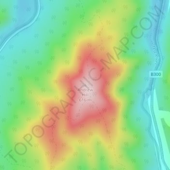 Andrew Hill topographic map, elevation, terrain