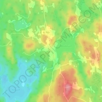 Åboda topographic map, elevation, terrain