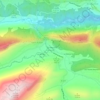 La Gravière topographic map, elevation, terrain