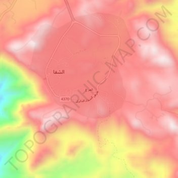 Al Far` topographic map, elevation, terrain