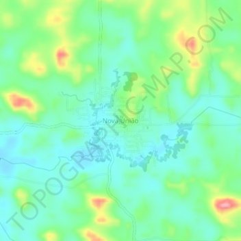 Nova União topographic map, elevation, terrain