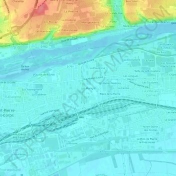 Les Muriers topographic map, elevation, terrain