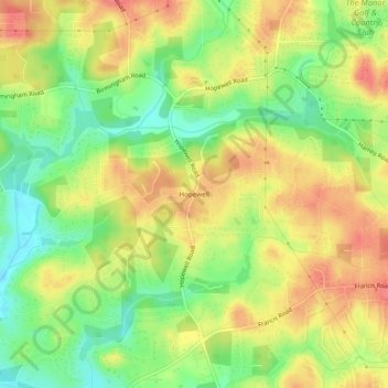 Hopewell topographic map, elevation, terrain