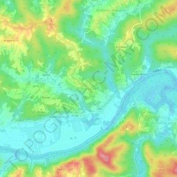 Pokupsko topographic map, elevation, terrain