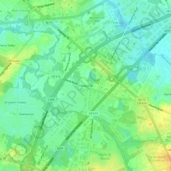 Fellowship topographic map, elevation, terrain