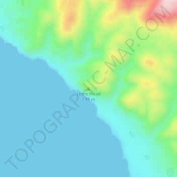 Lions Head topographic map, elevation, terrain