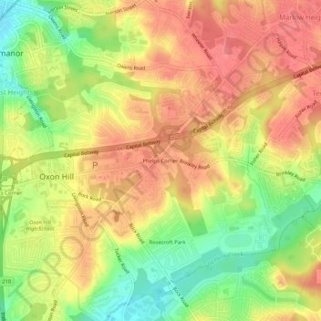 Phelps Corner topographic map, elevation, terrain
